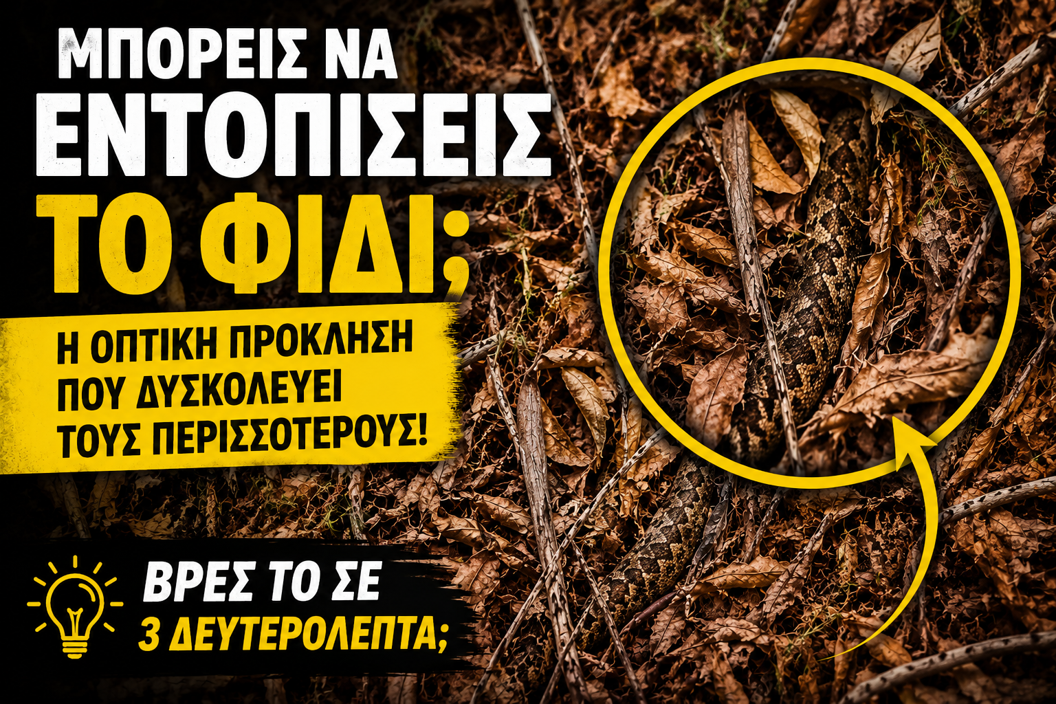 Μπορείς να εντοπίσεις το φίδι; Η οπτική πρόκληση που δυσκολεύει τους περισσότερους