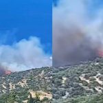 Φωτιά στα Μέθανα – Ρίψεις νερού από εναέρια μέσα, μήνυμα από το 112 «παραμείνετε σε ετοιμότητα»