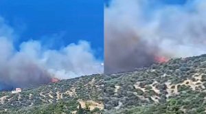 Φωτιά στα Μέθανα – Ρίψεις νερού από εναέρια μέσα, μήνυμα από το 112 «παραμείνετε σε ετοιμότητα»