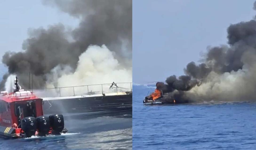 Συγκλονιστικά πλάνα από την Βουλιαγμένη από κατάσβεση φωτιάς σε σκάφος