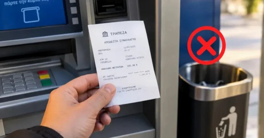 Προσοχή: Μην ξαναπετάξετε ποτέ την απόδειξη του ΑΤΜ δίπλα στο μηχάνημα