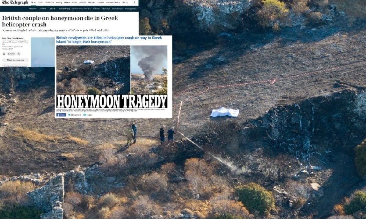 Σίφνος: Αυτοί είναι ο Έλληνας πιλότος και το νιόπαντρο ζευγάρι - Πρώτο θέμα στα βρετανικά ΜΜΕ