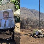 Μνημείο με ελληνική σημαία στο σημείο που έχασαν τη ζωή τους οι δυο Έλληνες πυροσβέστες