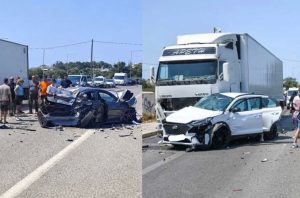 Σοβαρό τροχαίο στην Πρέβεζα: Φορτηγό συγκρούστηκε με τρία ΙΧ – Οκτώ τραυματίες, μεταξύ των οποίων και παιδιά