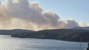 Φωτιά στη Σκύρο: Εκκενώθηκαν δύο οικισμοί μετά από μηνύματα του 112 – Στη μάχη 10 εναέρια μέσα