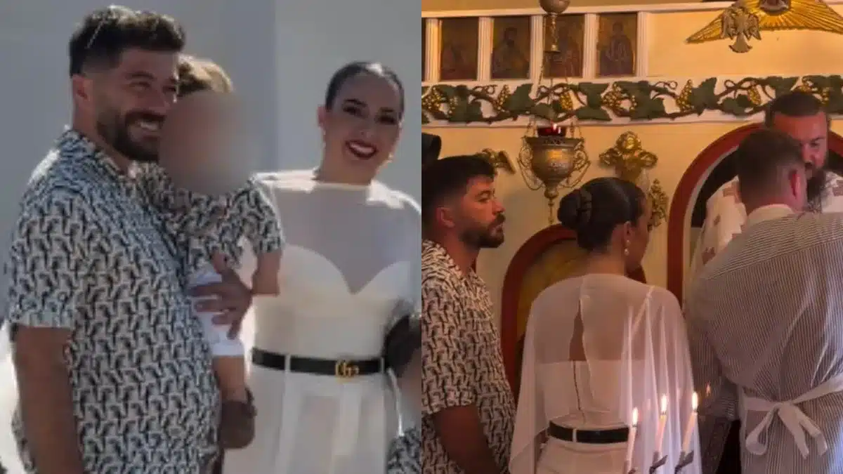 Ο Άρης Τσάπης και η Ειρήνη Ξυπνητού βάφτισαν τον δεύτερο γιο τους στη Σέριφο - Το διπλό σπάνιο όνομα που του έδωσαν
